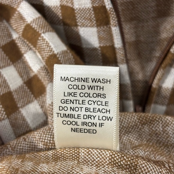 Altar'd State Checkered Brown and White Mini Dress M Preppy Feminine Minimalist - Picture 10 of 12